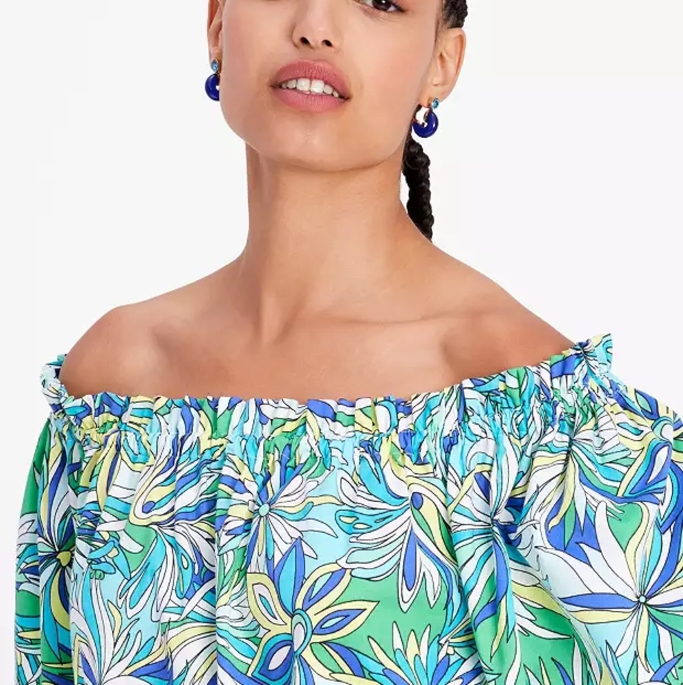 Kate Spade Anemone Floral Off-the-shoulder Top